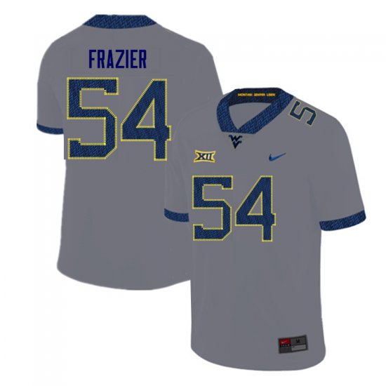 Men's West Virginia Mountaineers NCAA #54 Zach Frazier Gray Authentic Nike Stitched College Football Jersey OB15A76XU